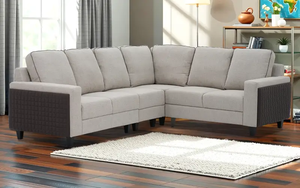 Sofá moderno para sala de estar de la mejor calidad con cojines suaves y cómodos, juego de sofás contemporáneo de tela con estructura de madera. - Product Image 5