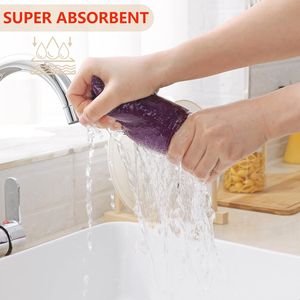 Set di 6 Strofinacci da Cucina Viola in Cotone 100% a Nido d'Ape, Ultra Morbidi e Assorbenti, ad Asciugatura Rapida, 30x30 cm - Product Image 6