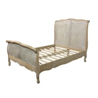 Cadre de lit en rotin, lit en bois et en cannage pour l'ameublement, style français et style européen, meubles de chambre à coucher