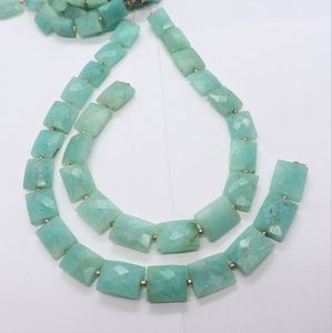 Cuentas de Amazonita Natural Facetadas en Forma de Cachorro, Cuentas de Amazonita Cuadradas Planas en Forma de Cubo y Rectángulo, Cuentas de Piedras Preciosas de Amazonita de 10 Pulgadas - Product Image 6