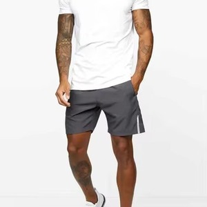 Pantalones Cortos Deportivos de Algodón Gris para Hombre, Diseño Personalizado con Logotipo, Corte Holgado, por Encima de la Rodilla, para Gimnasio y Running - Product Image 1