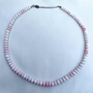 หินโอปอลแอฟริกันสีชมพูเงาสุดเจ๋งลูกปัดพลอยอัญมณีหลวมสร้อยคอ925เงินแท้สำหรับผู้หญิง - Product Image 3