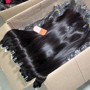 100% Virgin Vietnamese Remy <b>Hair</b> Extensions Cuticle Aligned Raw Unprocessed Weft <b>Hair</b> Bundles Machine Double Weft Straight - Product Image 4