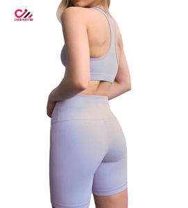 Ensemble de vêtements de sport pour femmes avec logo personnalisé, tenue de fitness, vêtements de sport, soutien-gorge de sport, haut court, leggings, ensemble de yoga sans couture - Product Image 4