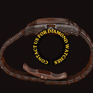 Nouvelle montre de luxe en moissanite, entièrement en or blanc, avec cadran carré noir et chiffres romains, montre tendance hip-hop - Product Image 5