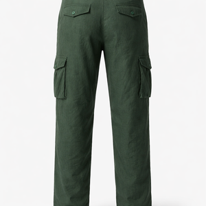 Pantalones Cargo de Lino Personalizados para Hombre - Pedidos al por Mayor Directos de Fábrica por Proveedor OEM - Product Image 2