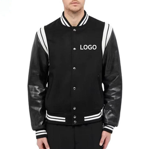 Chaqueta Varsity Personalizada con Logotipo Bordado, Chaqueta de Béisbol de Cuero y Lana de Alta Calidad - Product Image 3