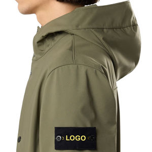 Veste Softshell Eco Tech en polyester recyclé avec membrane respirante, capuche résistante à l'eau personnalisée, vêtements décontractés d'extérieur, style urbain - Product Image 4