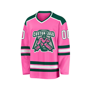 Maillot de hockey personnalisé pour hommes, rayé gris et marron, col en V, manches longues, avec logo imprimé, numéro 00 - Product Image 6