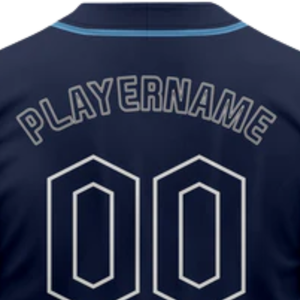 Camiseta Deportiva Azul Marino de Béisbol, Manga Corta, con Botones, Uniforme Deportivo, Transpirable, de Poliéster - Product Image 6
