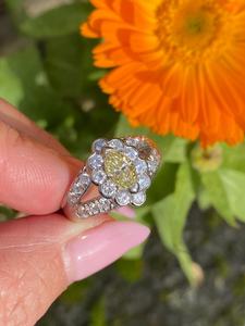 Bague florale en moissanite jaune 1 carat taille marquise pour femme, en argent 925 original, pour mariage, promesse ou cadeau pour les amoureux - Product Image 6