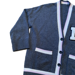 Cárdigan Personalizado, Cárdigan Hecho a Medida, Letras Bordadas en Algodón, Azul Marino y Blanco, Suéter para Mujeres de Hermandades Griegas - Product Image 2