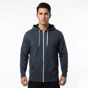 Sweat-shirt à capuche zippé pour homme avec logo personnalisé, en molleton de coton, avec poche kangourou, OEM/ODM, vente en gros, streetwear - Product Image 1