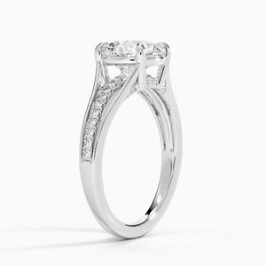 Anillo de Compromiso Elegante y Bonito con Corte Redondo y Diamante Cultivado en Laboratorio, Anillo de Boda de Oro Blanco para Mujer - Product Image 2