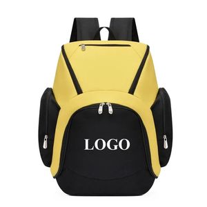 Customized Logo Youth Basketball Soccer Sports <b>Backpack</b> Zipper <b>Canvas</b> Material Arcuate Shoulder Strap-Lightweight - Product Image 6