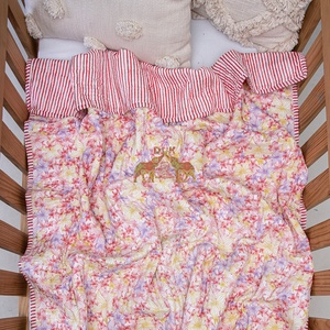 Collection de luxe coton imprimé fleuri bébé couette couverture douce à la main avec impression de bloc de main personnalisé pour les hôtels - Product Image 4