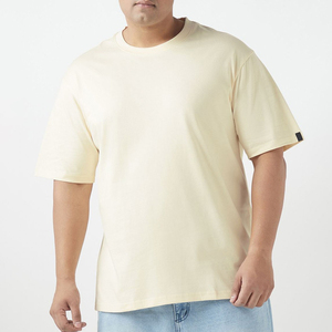 2026 Heavyweight Plus Size Men's T-shirts Polyester/Cotton Blend Blank <b>Plain</b> Mock Neck Regular Fit Front Breathable Eco-Friendly - Product Image 1