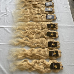 Extensiones de Cabello ruso, Color rubio, 613 mechones, cutícula, pelo de visón Alineación - Product Image 6