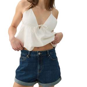 กางเกงยีนส์ขาสั้นเอวสูงทรงวินเทจสำหรับผู้หญิง สั่งทำขายส่ง ซักแบบวินเทจ สไตล์ลำลองสำหรับฤดูร้อน - Product Image 5