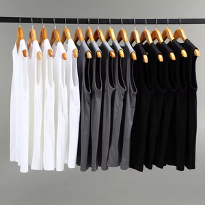 เสื้อกล้ามออกกำลังกายผ้าฝ้าย 100% สั่งทำโลโก้ได้ตามต้องการ ขายส่ง เสื้อกล้ามโอเวอร์ไซส์เรียบง่ายสำหรับผู้ชาย เสื้อกล้ามระบายอากาศได้ดี - Product Image 4
