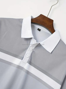 Polo de manga corta para hombre, de buena calidad, logotipo personalizado, peso pesado, longitud larga, polos para hombre - Product Image 3