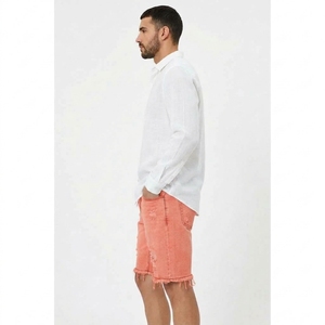 Wholesale <b>Men</b> Denim <b>Shorts</b> Casual Cotton Jean <b>Shorts</b> Raw Edge <b>Knee</b> <b>Length</b> Summer Clothing Supplier - Product Image 2