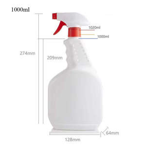 Botellas de Detergente a Prueba de Líquidos, 500ml, 750ml, 1000ml, Botella de Plástico HDPE Blanca con Pulverizador, Personalizable para Cocina y Hogar - Product Image 3