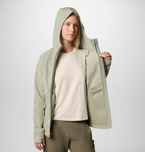 Veste softshell pour femme, printemps automne, résistante au vent, hydrofuge, capuche rétractable, fabrication OEM personnalisée, vente en gros, lavable en machine - Product Image 5