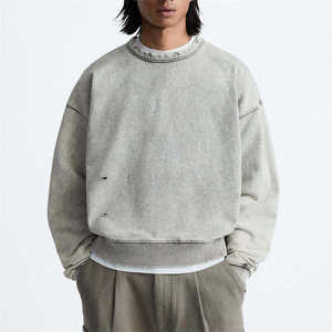 Sudadera Oversize OEM 2026 con Efecto Ácido para Hombre, Personalizada, de Algodón Desgastado, Felpa Francesa, Gruesa, Ecológica, para Invierno - Product Image 1