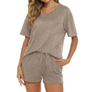 Ensemble court ajusté, haut et short de couleur unie, vêtements d'été personnalisables, parfaits pour les commandes en gros - Product Image 4