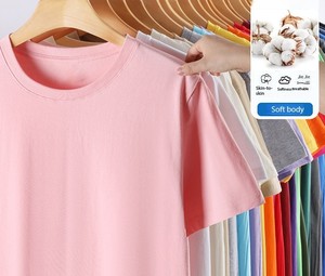 Bangladesh China Factory Price Custom Logo Embroidery OEM 200G Pure Cotton 21 Count <b>Drop</b> Shoulder Crew Neck T Shirt - Product Image 5