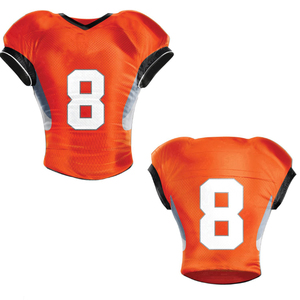 Ensemble de maillot de football américain pour hommes, orange, 8, pantalon blanc, maille sublimée, ajusté, manches courtes, toutes saisons, respirant, 100% polyester - Product Image 6