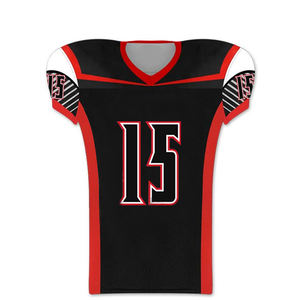 Uniforme de football américain à manches courtes imprimé, taille plus, logo personnalisé, vente chaude pour hommes à prix très bas - Product Image 2