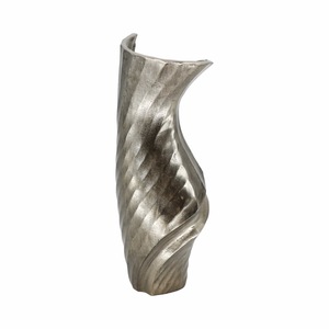 Vase de table minimaliste géométrique en métal craquelé transparent, support décoratif pour fleurs, accent d'intérieur, prêt à l'emploi, moderne - Product Image 5