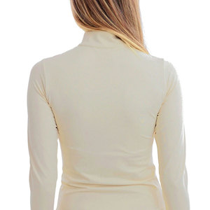Haut de sport tricoté à manches longues pour femme, style équestre, couleur unie, respirant, extensible, séchage rapide, coupe longue - Product Image 4