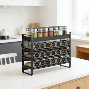 Estante Simple para Especias de Color Negro para la Organización de la Encimera de la Cocina, Construcción de Calidad Premium para un Uso Duradero - Product Image 2