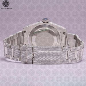 Reloj de Lujo Charm_Jewells de Acero Inoxidable con Bisel de Diamantes, Cristal de Zafiro, Movimiento de Cuarzo Analógico, Unisex, Caja Redonda de 40 mm - Product Image 5