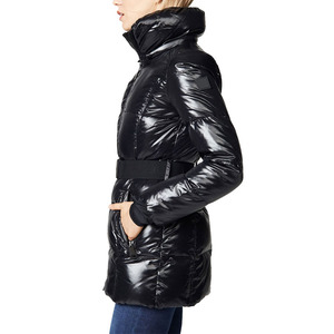 เสื้อแจ็คเก็ตพัฟเฟอร์เย็บด้วยเครื่องจักรไร้รอยต่อสำหรับผู้หญิง ขายดีที่สุด มาพร้อมเข็มขัดปรับเอวได้ เสื้อแจ็คเก็ตบุนวมเย็บลายตารางสำหรับผู้หญิง - Product Image 3