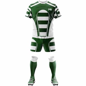 <b>Men's</b> Green <b>White</b> Striped Sublimation Soccer Jersey Set Quick Dry Knitted Sporty Summer Wear Short Sleeve With Shorts And <b>Socks</b> - Product Image 2