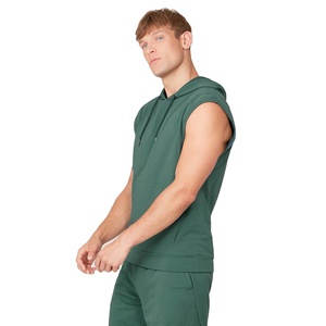 Manufacture Cotton 100% <b>Sleeveless</b> <b>Hoodies</b> Custom Embroidery Heavyweight Blank <b>Sleeveless</b> <b>Hoodies</b> for <b>men</b> - Product Image 2