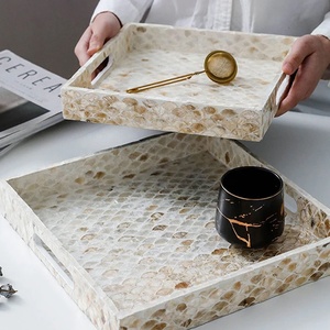 Bandejas de servicio de perlas madre para el hogar, decoración moderna hecha a mano, venta al por mayor - Product Image 6