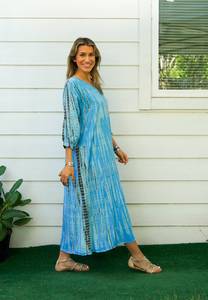 Women's Plus Size Casual Dresses Hand-Tie Dye <b>Kaftan</b> Boho Abaya Beach Cover <b>Summer</b> Caftan Straight Silhouette Tie Dye Swimwear - Product Image 2