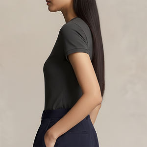 Polo pour femme à manches courtes, léger, col rabattu, fermeture boutonnée, prix abordable, vente en gros, idéal pour l'été - Product Image 5