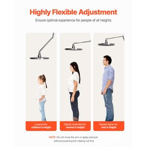 Brazo de Extensión para Cabezal de Ducha de Latón de 16 Pulgadas, Flexible, Ajustable en Ángulo y Altura, Acabado Cromado, Accesorios para Grifo de Baño G1/2 - Product Image 5