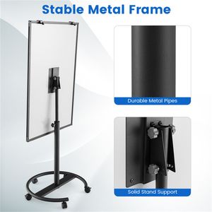 Lavagna Magnetica Portatile con Supporto Regolabile in Altezza, Clip per Carta, Realizzata in MDF, Cartone, Alluminio, Legno e Acciaio - Product Image 5