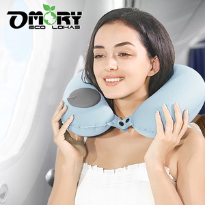 Almohada de Viaje en Forma de U de Color Sólido, Inflable, Ligera, con Soporte Uniforme para Viajes y Hogar - Product Image 2