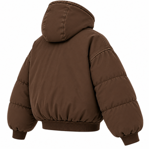 High Quality Women Acid Wash Heavyweight Fleece <b>Jacket</b> Full Zip Hooded Sweatshirt Solid Color Custom Womens <b>Puffer</b> <b>Jacket</b> - Product Image 6