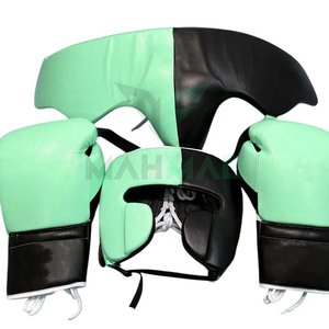 Wholesale Custom Made Boxing Sparring Set Factory Manufacture Eco-friendly Leather Boxing Gloves Groin Guard And Head Gear Adult - Product Image 1