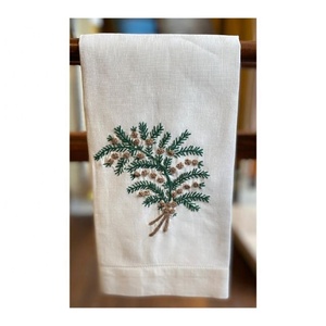Highly Moisture Wicking Personalized Embroidered Plain Blended Linen GOTS Certified 100% Organic Cotton Golf <b>Kitchen</b> Tea Towels - Product Image 2