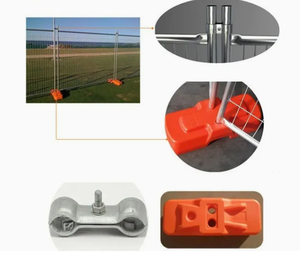Clôture temporaire robuste avec base et pince pour le contrôle des foules sur les chantiers de construction - Product Image 2